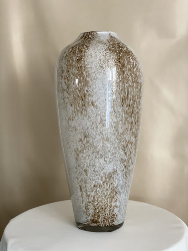 Grand vase blanc moucheté