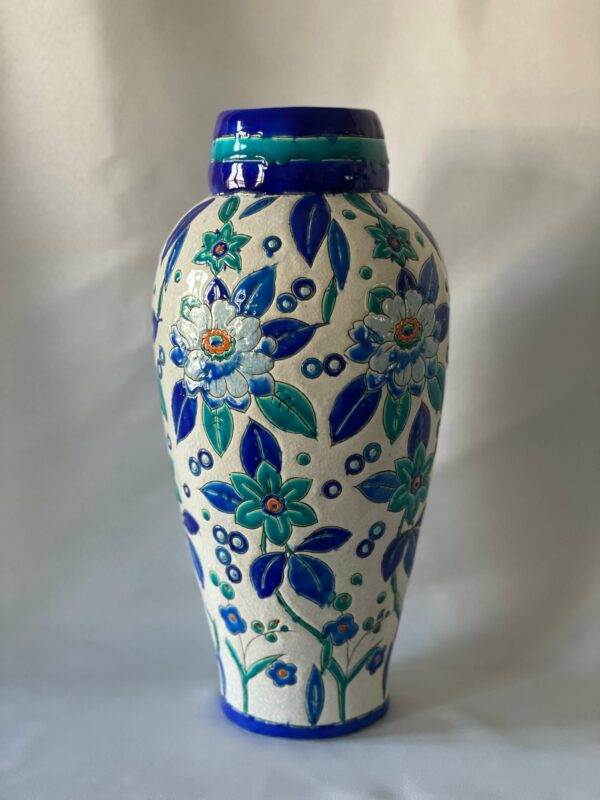 Photo vase Catteau fleurs bleues