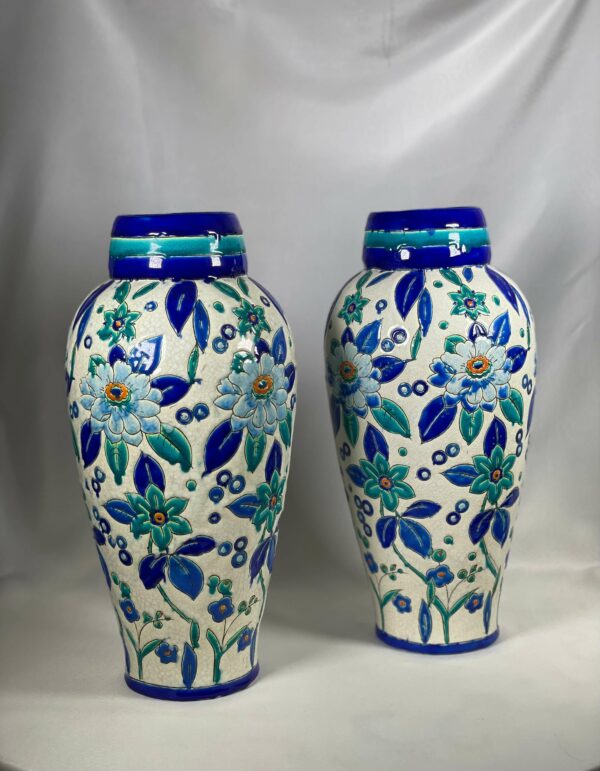 Catteau Grande paire de vases en céramique