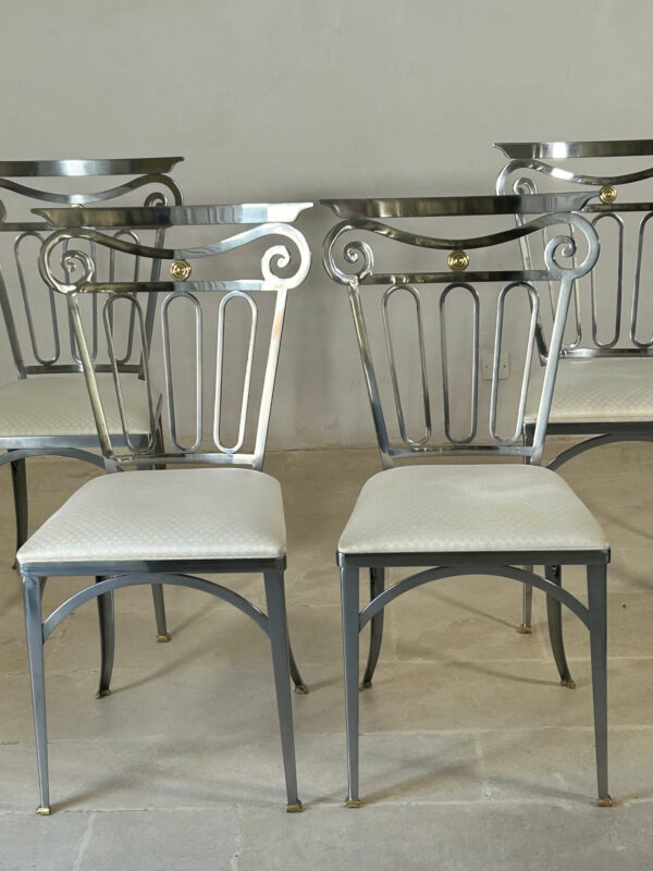 Orlandi suite de 4 chaises néoclassiques 1970